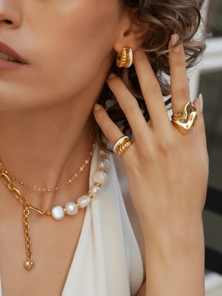 Rosa Mineli Halka Küpe