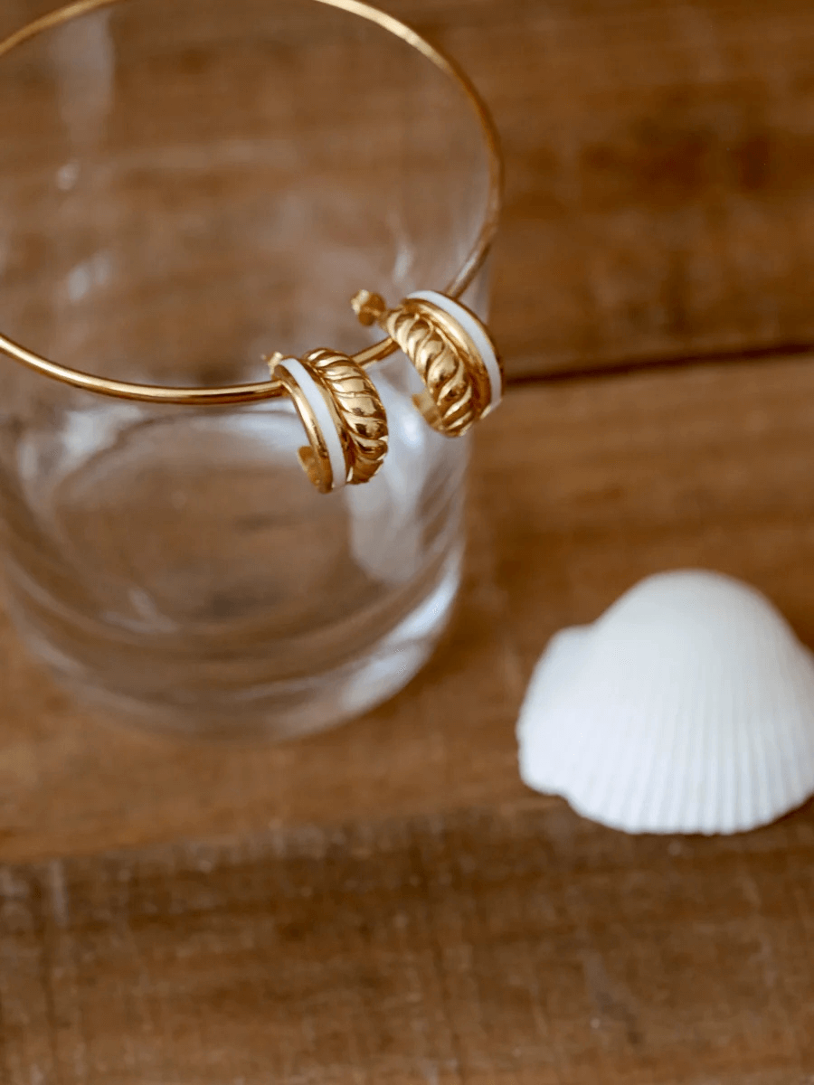 Rosa Mineli Halka Küpe