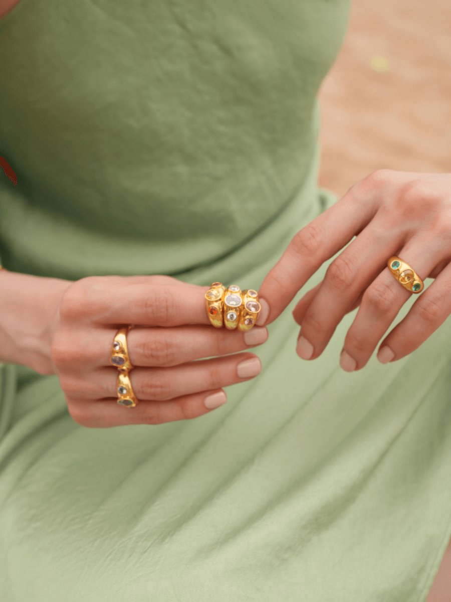 Rosie Renkli Taşlı Yüzük