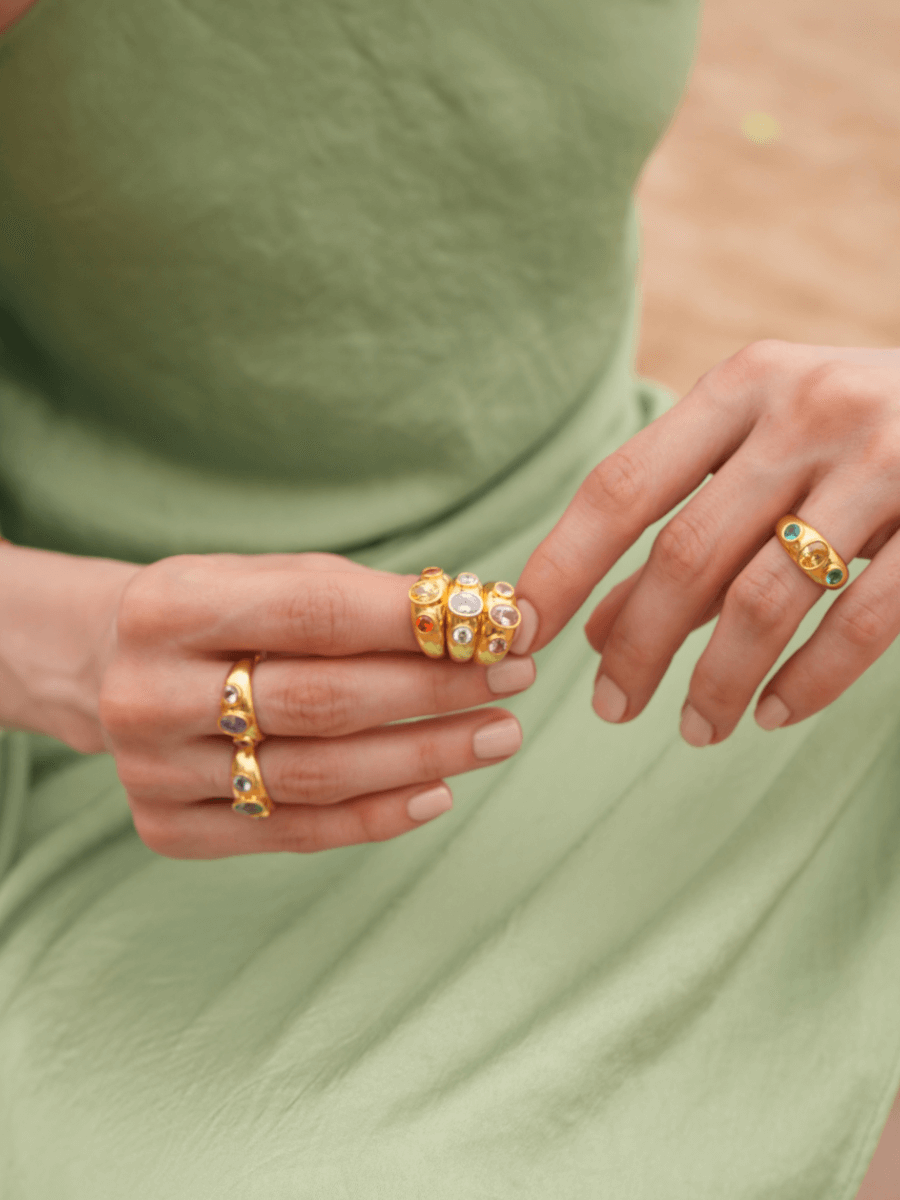 Rosie Renkli Taşlı Yüzük