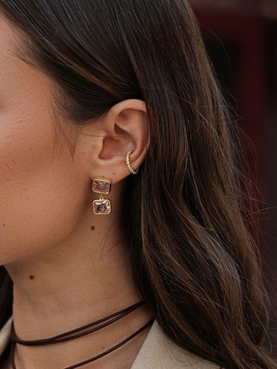 Sıra Taşlı Mini Kıkırdak Küpe