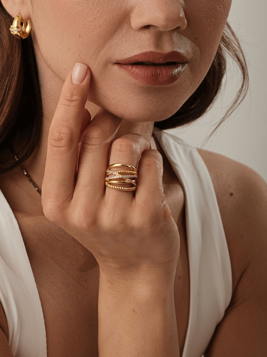 Taşlı Sarmal Yüzük