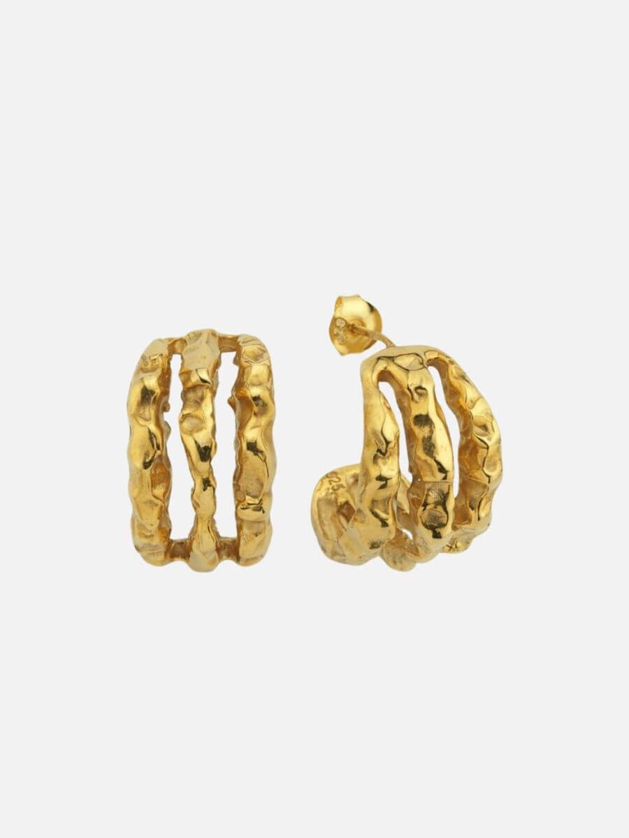 Terty Amorf Üçlü Halka Küpe