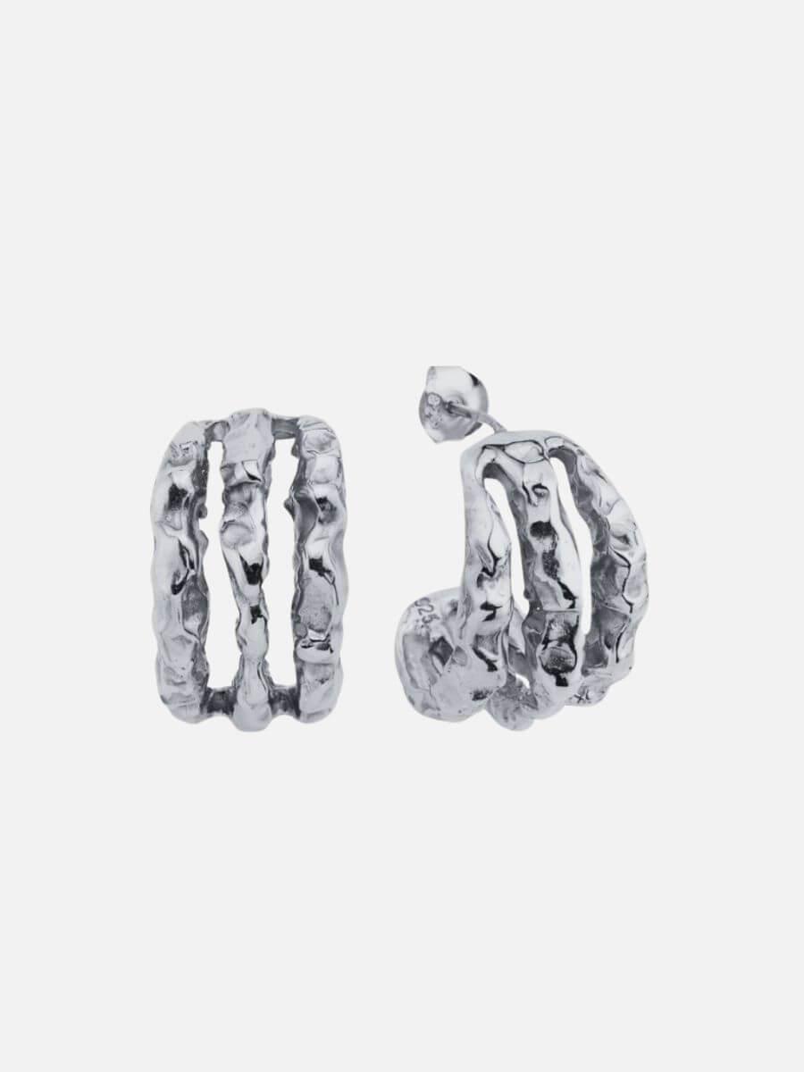 Terty Amorf Üçlü Halka Küpe