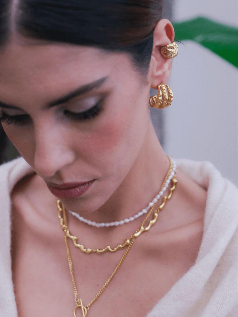 Terty Amorf Üçlü Halka Küpe