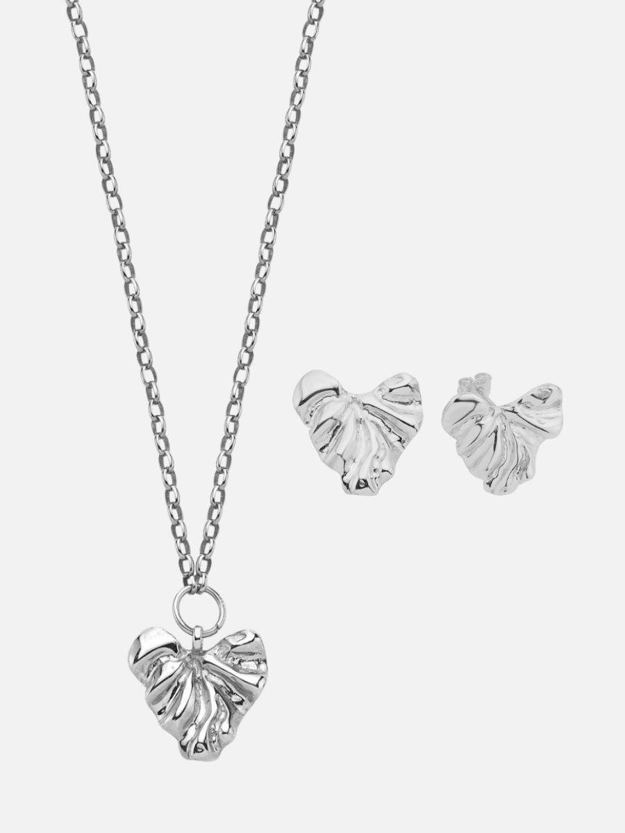 Tesa Kalp Kolye ve Vory Amorf Kalp Küpe