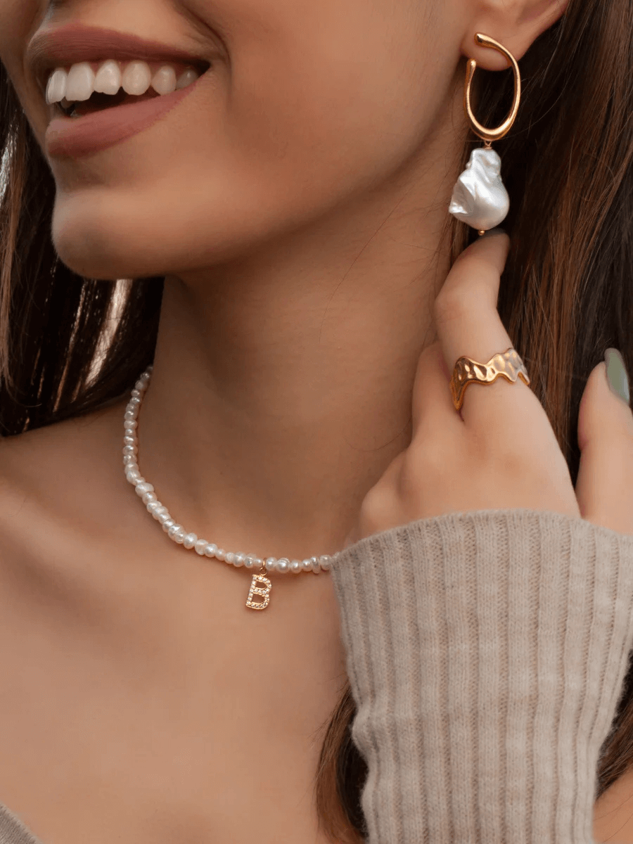 Tiny Büyük Barok İnci Küpe