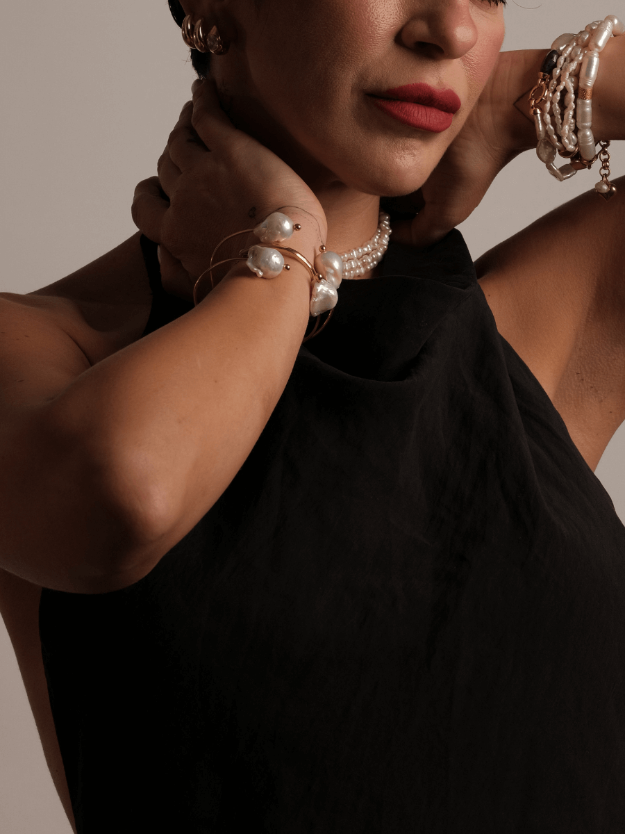 Victt Barok İnci Kelepçe Bileklik