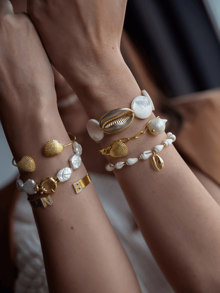 Yuvarlak Sedef Deniz Kabuğu Bileklik