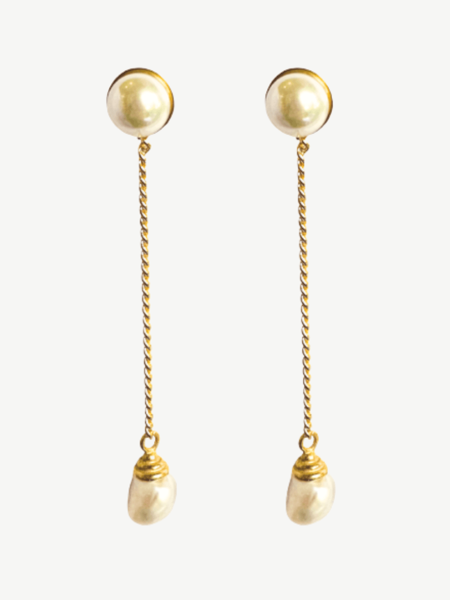 Zincirli İnci Küpe