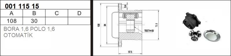  приводной вал, внешний мост, автоматическая коробка передач - BORA BCB / POLO 02