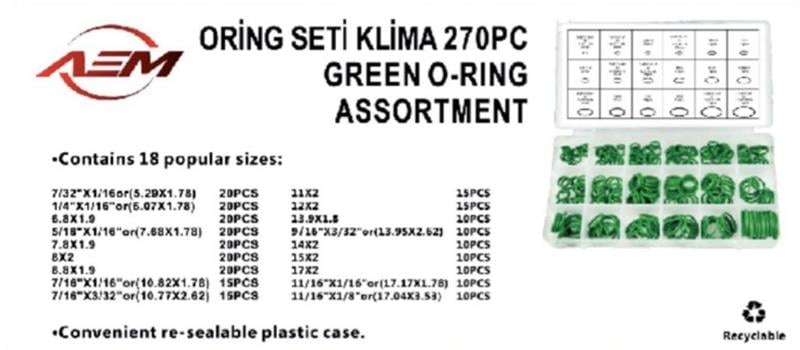  Klima Oring Set (Yeşil) Tüm Araçlar Universal (270 parça)