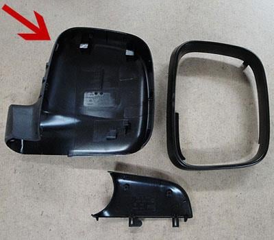  غطاء ، مرآة خارجية + إطار ، يمين ، أسود TRANSPORTER T5