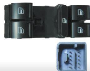  مفتاح ، منظم نافذة ، أبواب: 4 ، جانب السائق ، أمامي، أخضر سكودا فابيا / رومستر 08