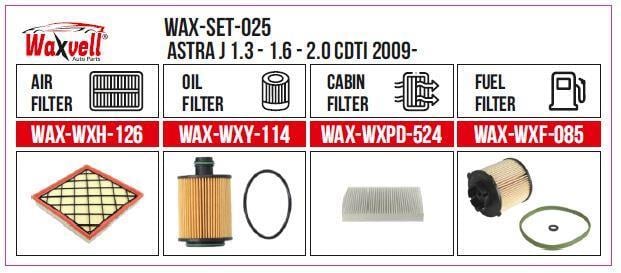  КОМПЛЕКТ ФИЛЬТРОВ ASTRA J 1.3 - 1.6 - 2.0 CDTI 2009- (ВОЗДУХ+МАСЛО+КАБИН+ТОПЛИВО)