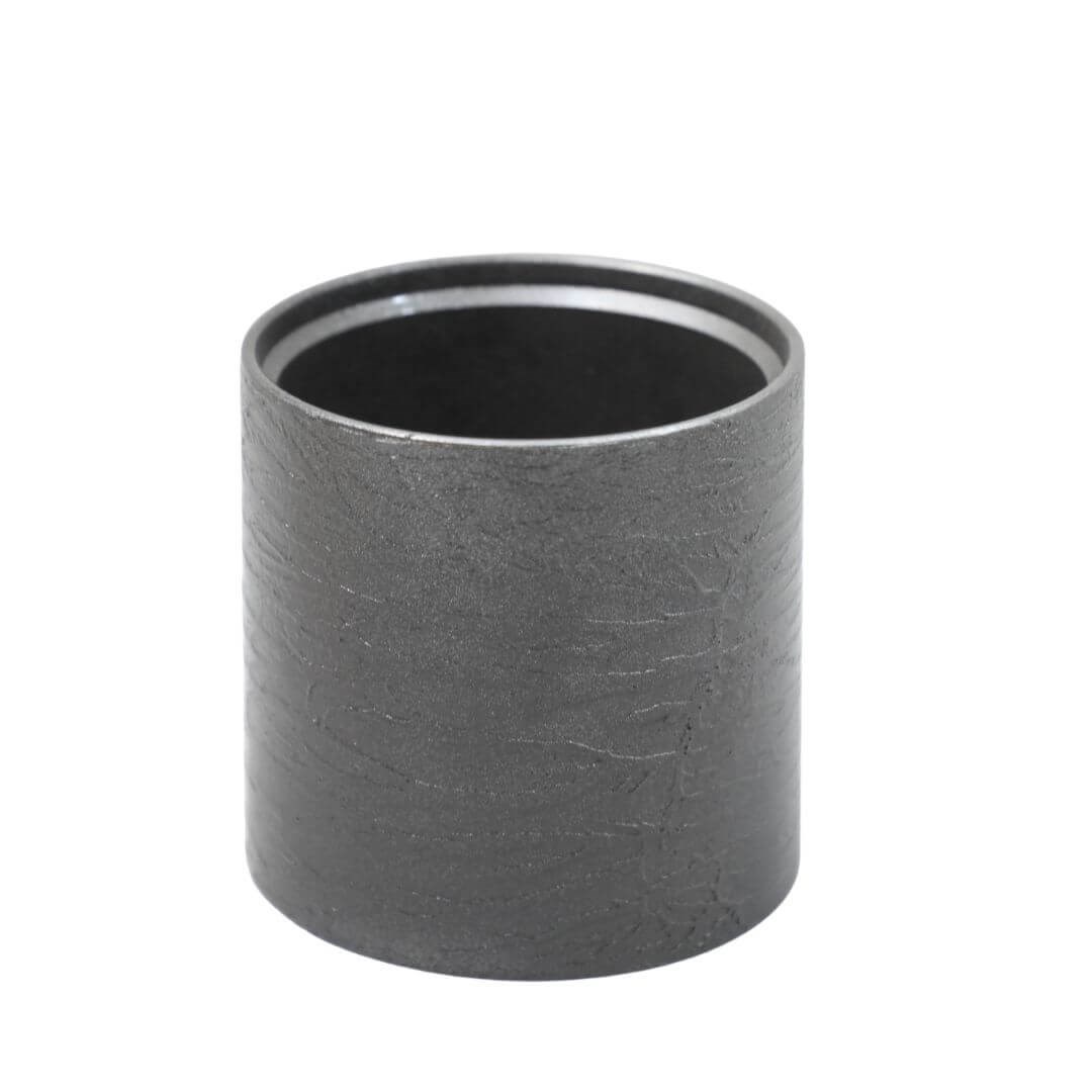Dalgalı dokulu beton silindir saksı 12,5x12 cm, altın yaldızlı bordo