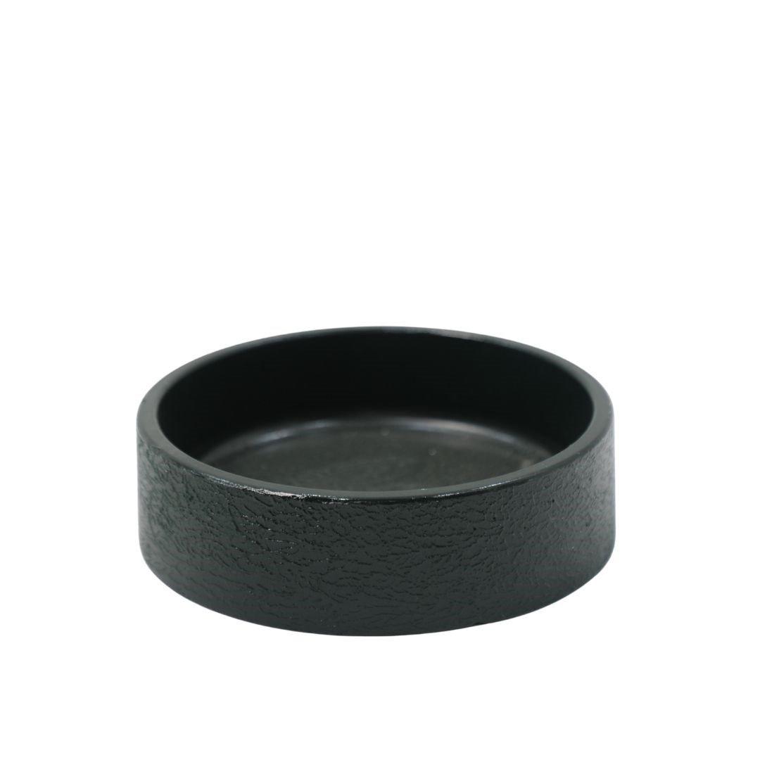 Desenli beton aranjman saksısı 5x16,5 cm, alçak kâse biçimli, altın rengi