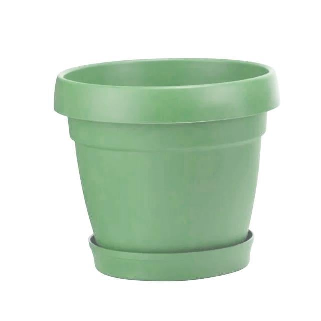 Poliwork tabaklı plastik saksı 1,1 litre, krem