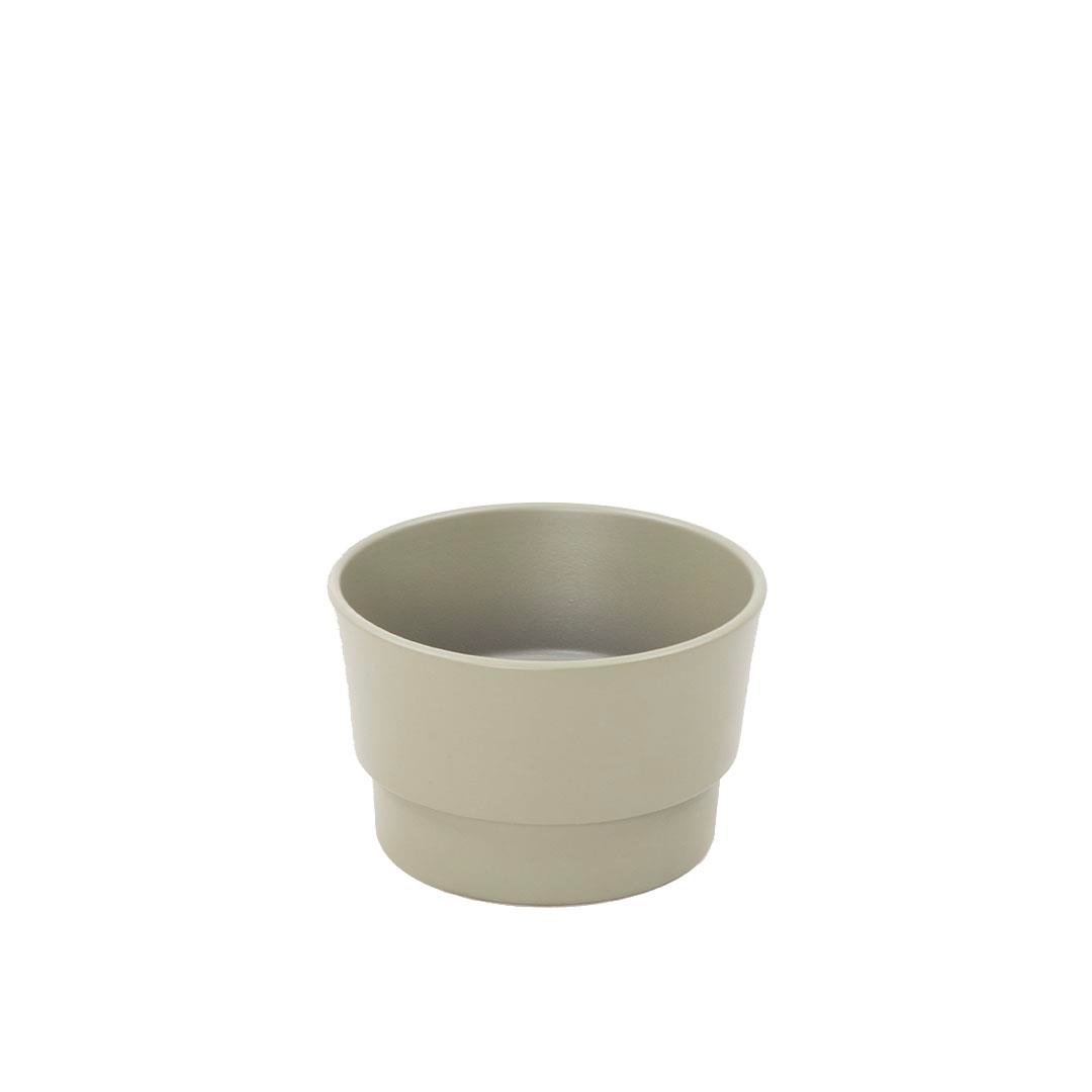 Seramik saksı 13 cm, mat bej, silindir biçimli