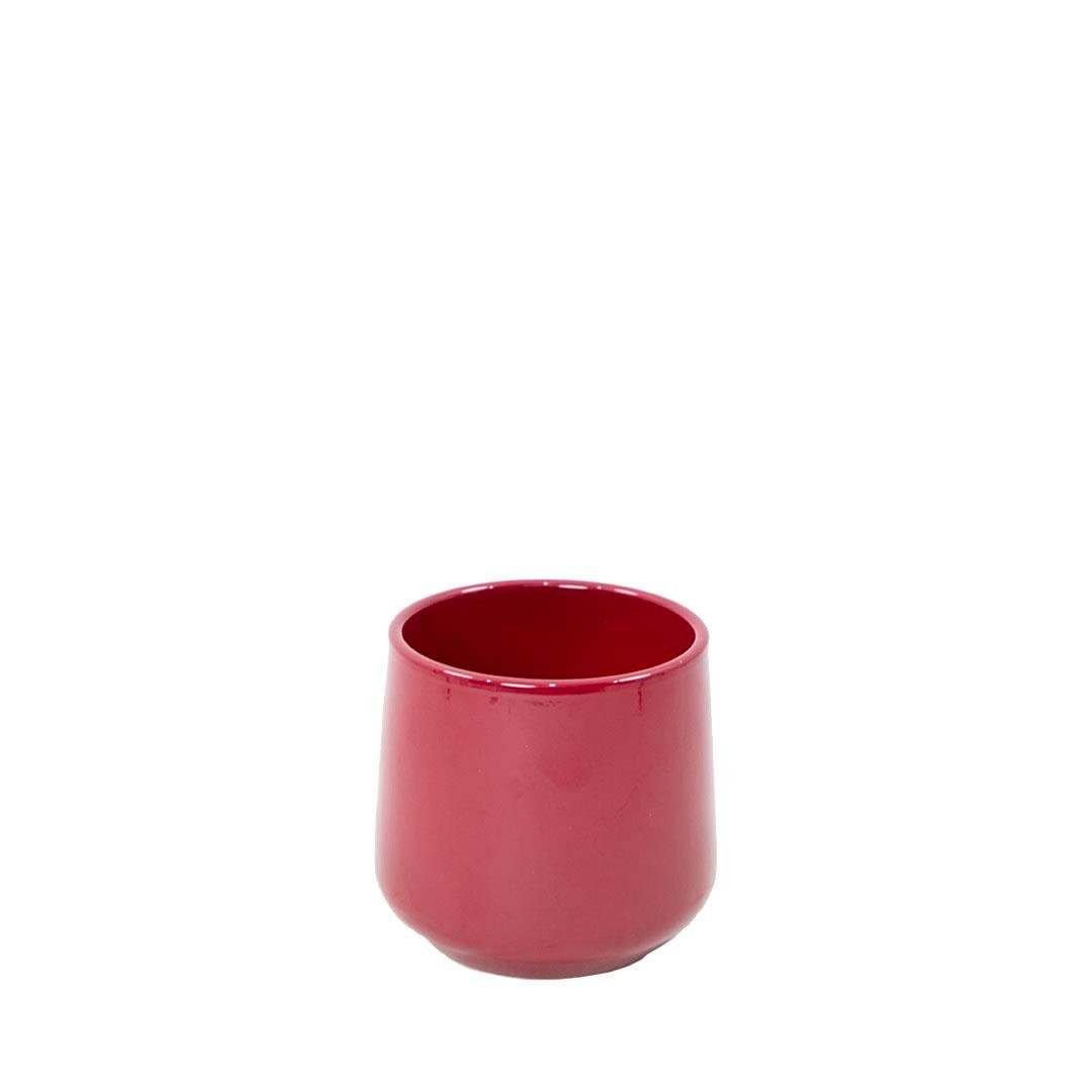 Seramik saksı 13 cm, mat açık pembe, yuvarlak biçimli