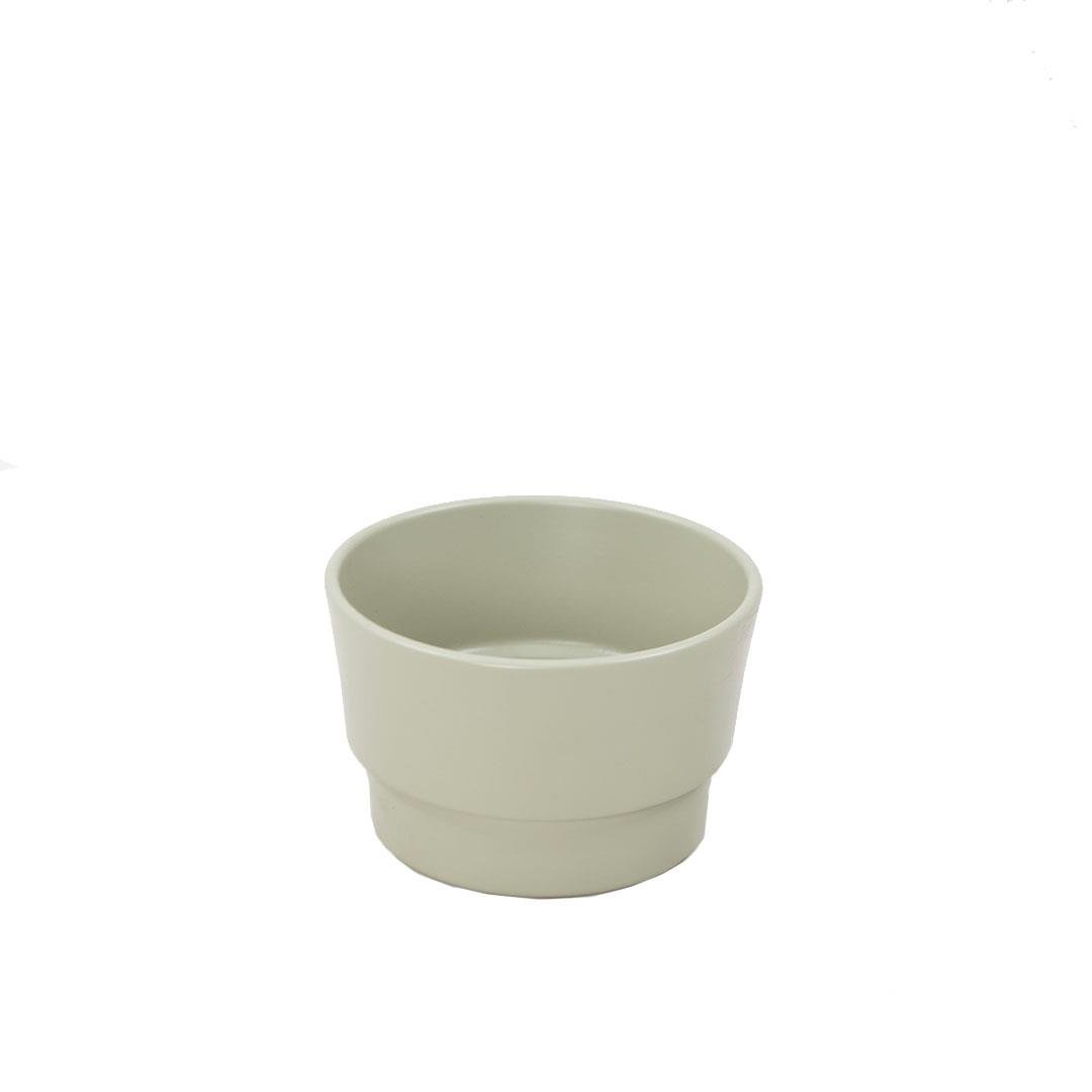 Seramik saksı 13 cm, mat beyaz, oval biçimli
