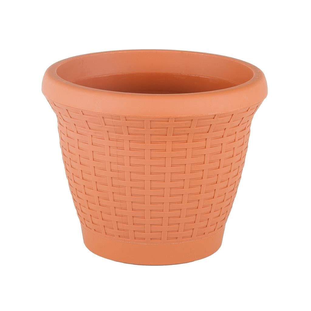 Hasır saksı HS04 ölçüleri: 35,5 cm üst çap, 21,5 cm taban, 27 cm yükseklik, 15 litre