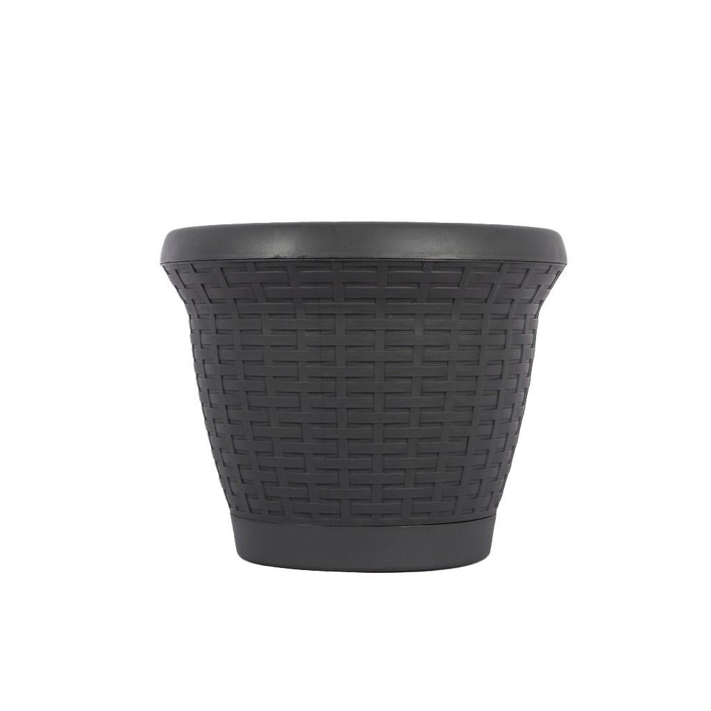 Hasır saksı HS01 ölçüleri: 20,9 cm üst çap, 13 cm taban, 16,7 cm yükseklik, 3,3 litre