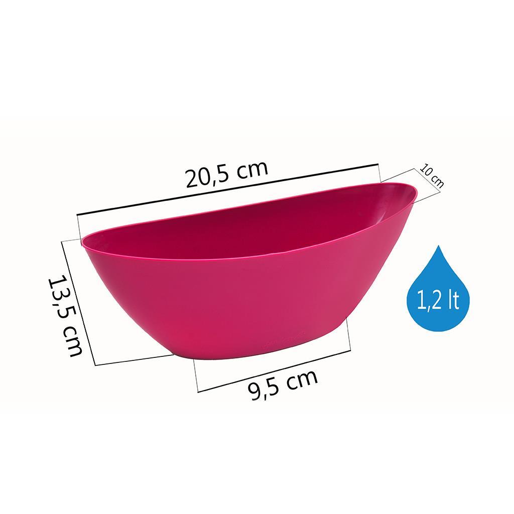 Serinova kayık biçimli aranjman saksısı 1,2 litre, siyah