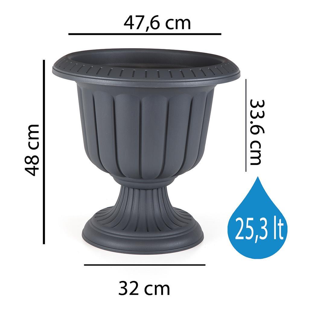 Poliwork tabaklı balkon saksısı 3 litre, bej, dikdörtgen