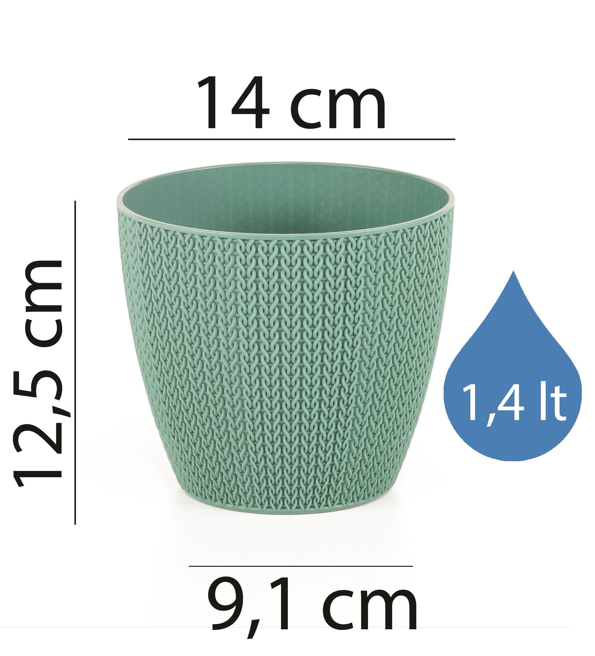 Serinova Sümela örgü desenli saksı 1,4 litre, kırmızı