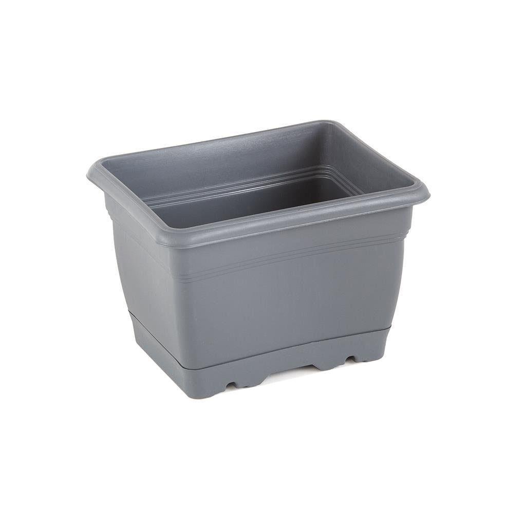 Antrasit Villa saksı V600 ölçüleri: 21 cm üst, 15,5 cm taban uzunluk, 14 cm genişlik, 16,5 cm yükseklik, 2,75 litre