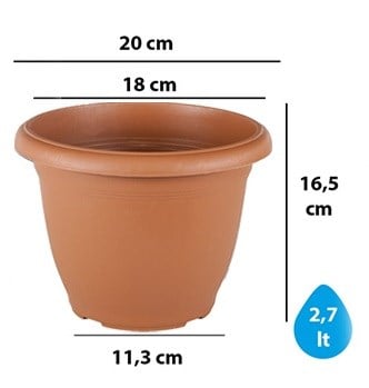 Ayaklı yuvarlak saksı 5 litre, hardal sarısı