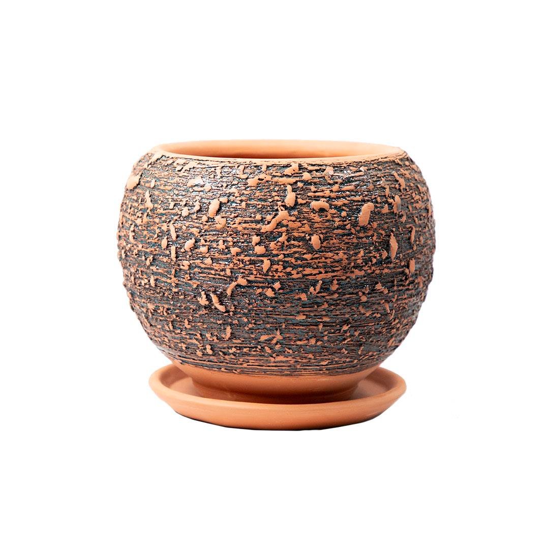 Toprak Saksı Düz Sırlı 12*13 Cm