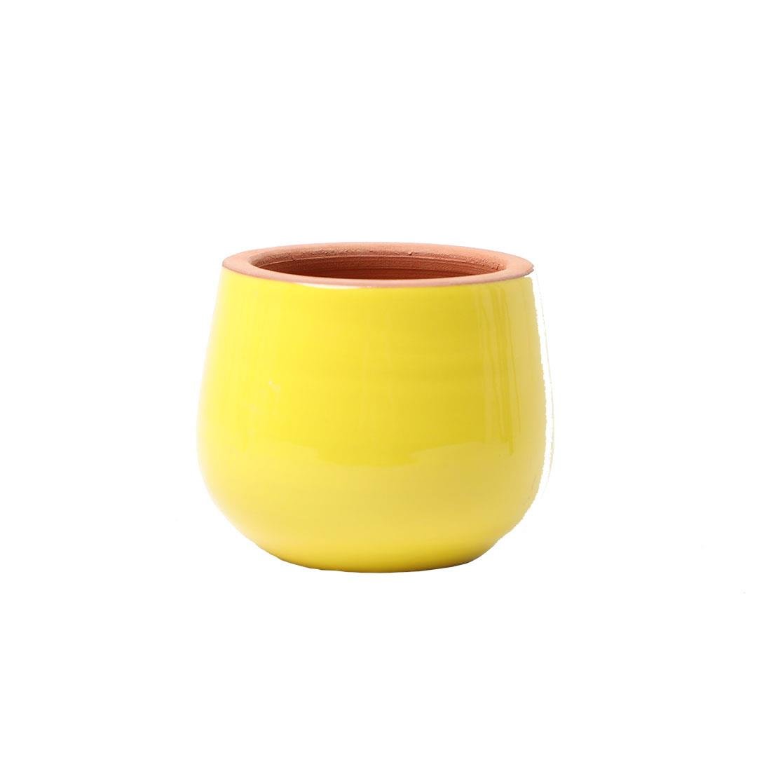 Toprak Saksı Düz Sırlı 12*13 Cm