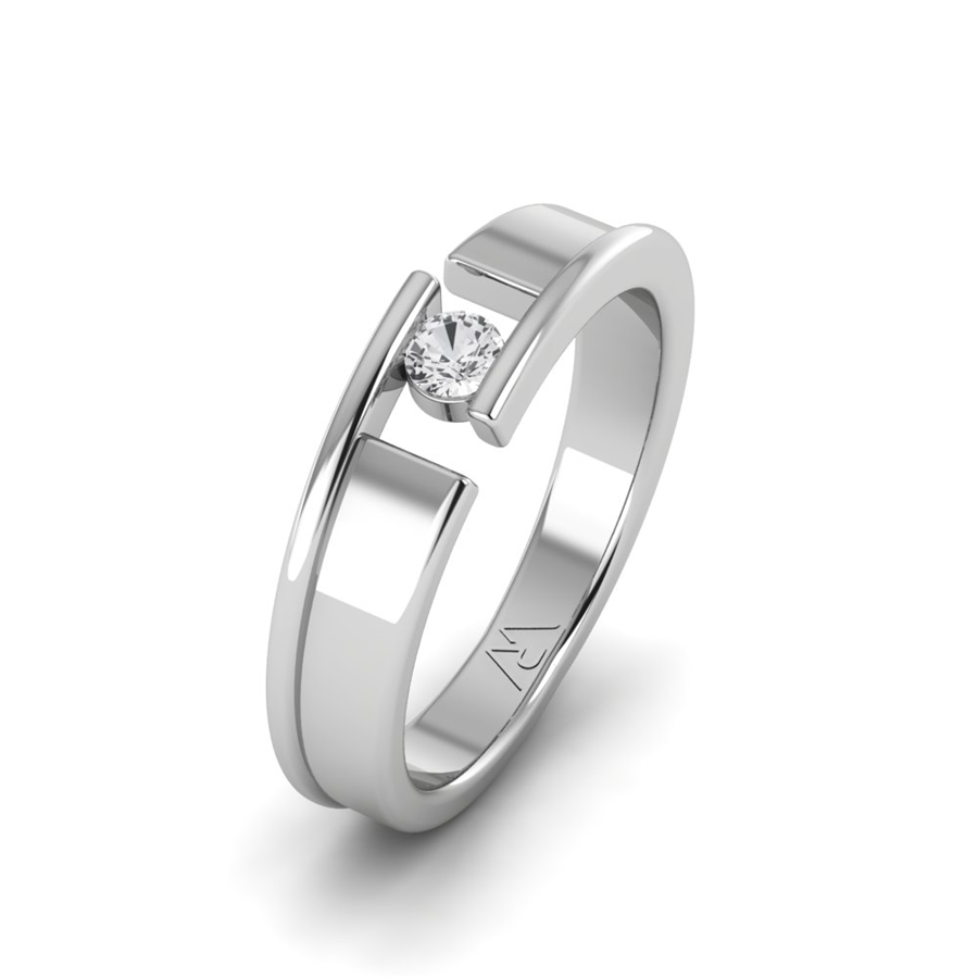 Alliances avec pierres Annecy Or Blanc couple Oxyde de zirconium 0.30 ct