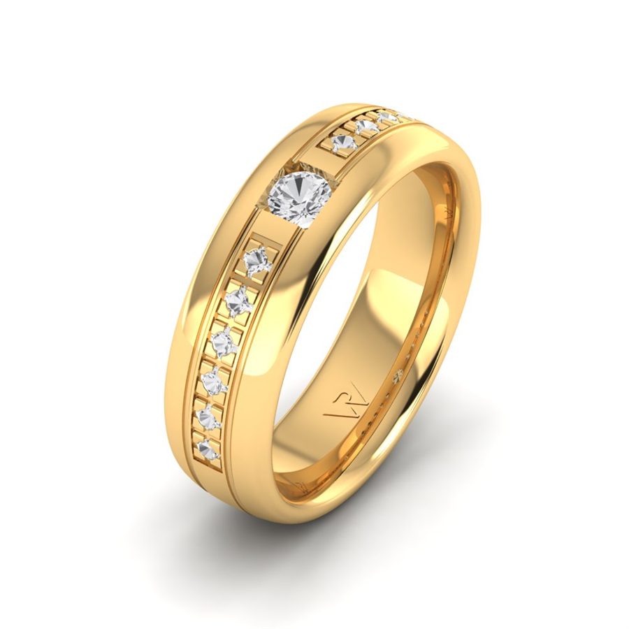 Alliances avec pierres Biarritz Or Jaune couple Diamant 0.30 ct
