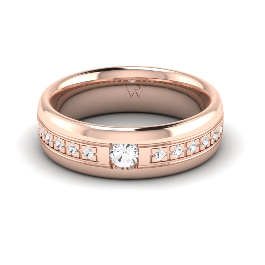 Alliances avec pierres Biarritz Or Rose couple Diamant 0.30 ct