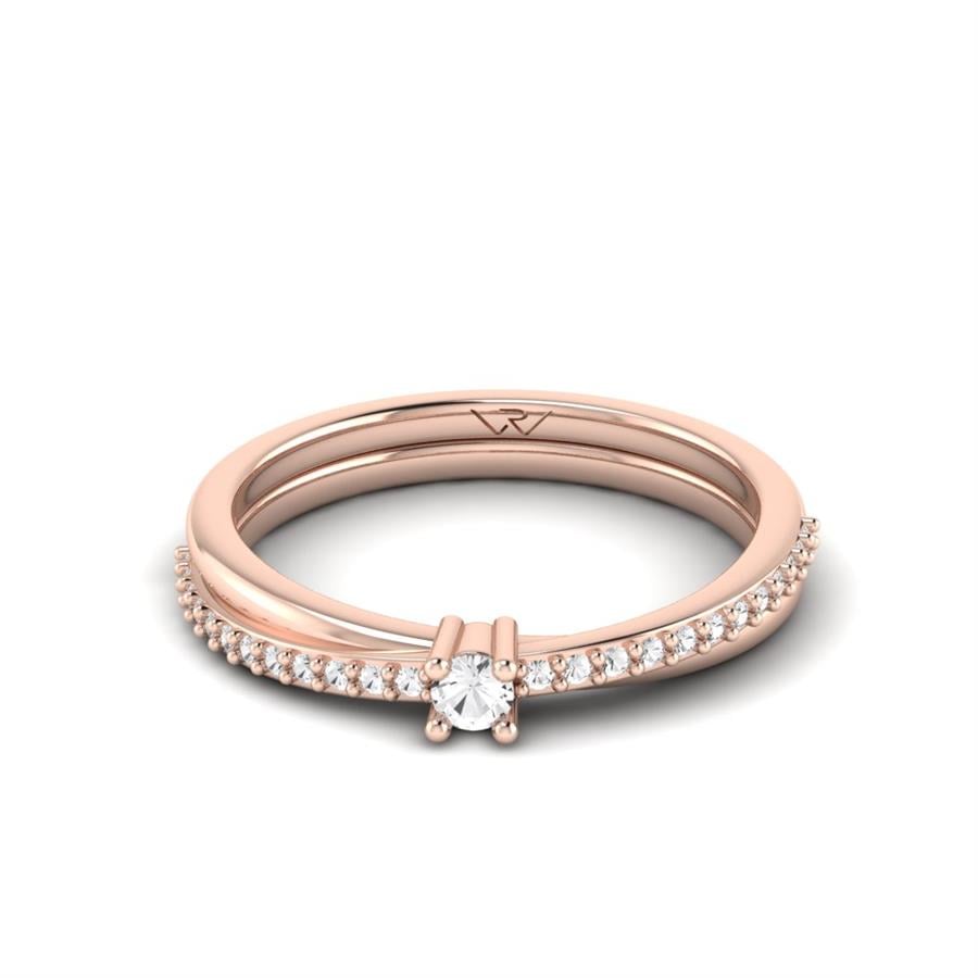 Alliances avec pierres femme Adriana Or Rose