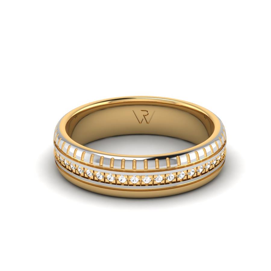 Alliances avec pierres femme Alluring World Or Jaune Et Blanc