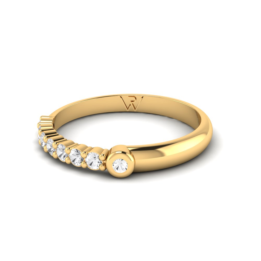 Alliances avec pierres femme Camargue Argent Plaqué Or Jaune Oxyde de zirconium 0.30 ct