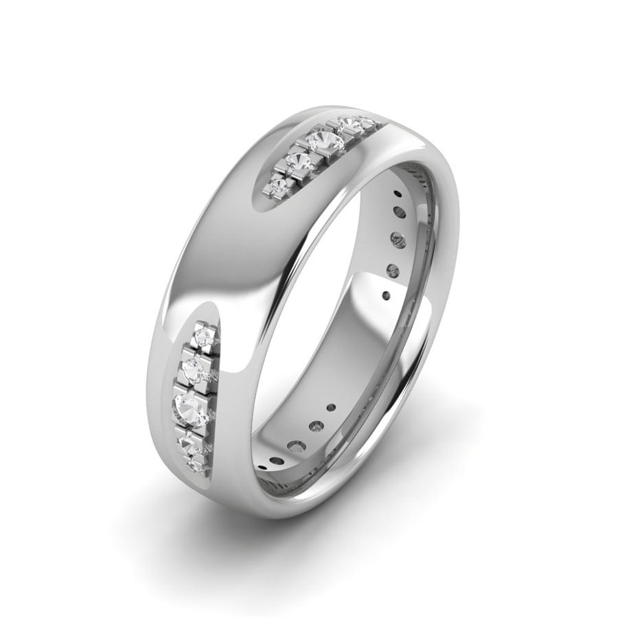 Alliances avec pierres femme Deauville Or Blanc Diamant 0.25 ct