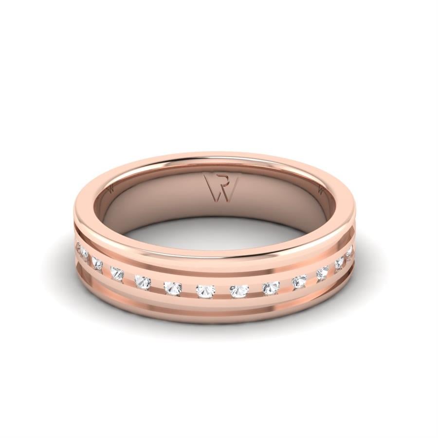 Alliances Avec Pierres Femme ÉQuilibre Or Rose