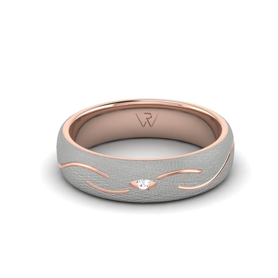 Alliances avec pierres femme Fire Or Blanc Et Rose