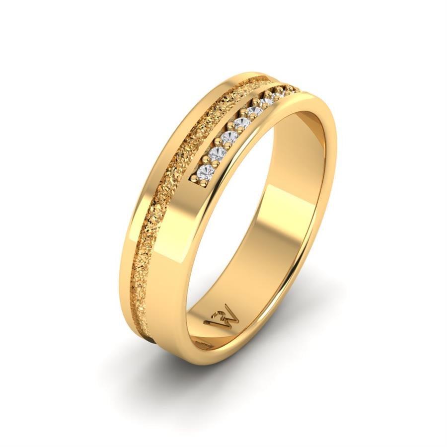 Alliances Avec Pierres Femme Flamboanté Or Jaune