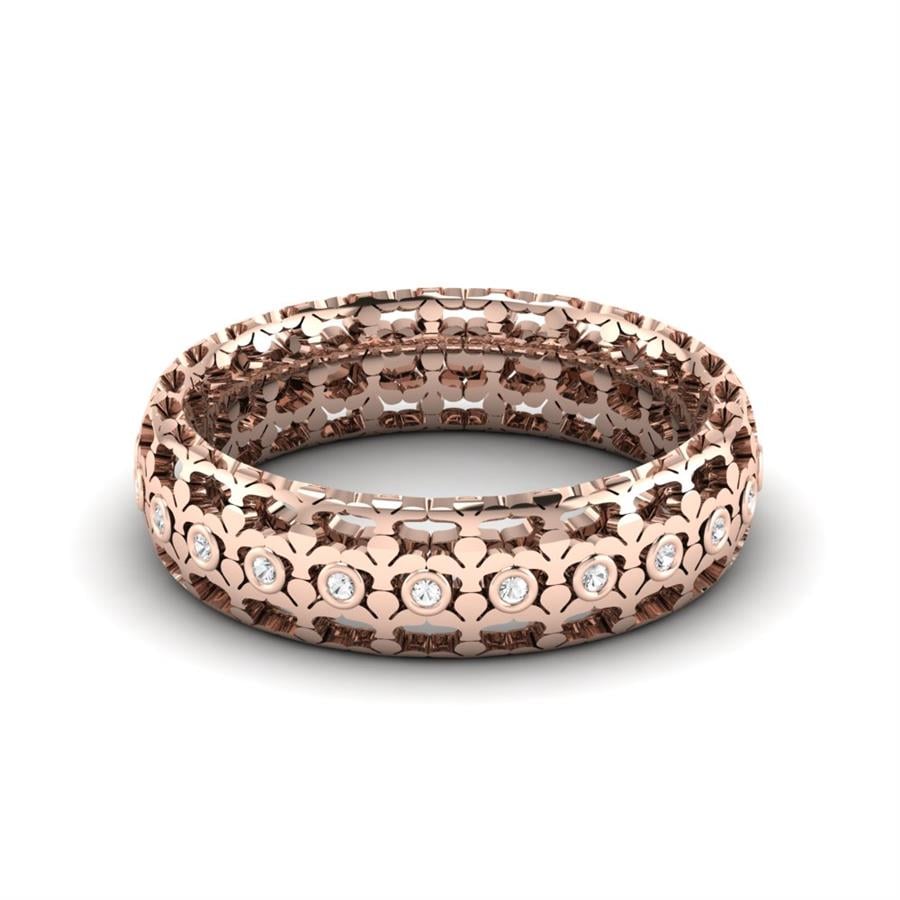 Alliances Avec Pierres Femme Fleurique Or Rose