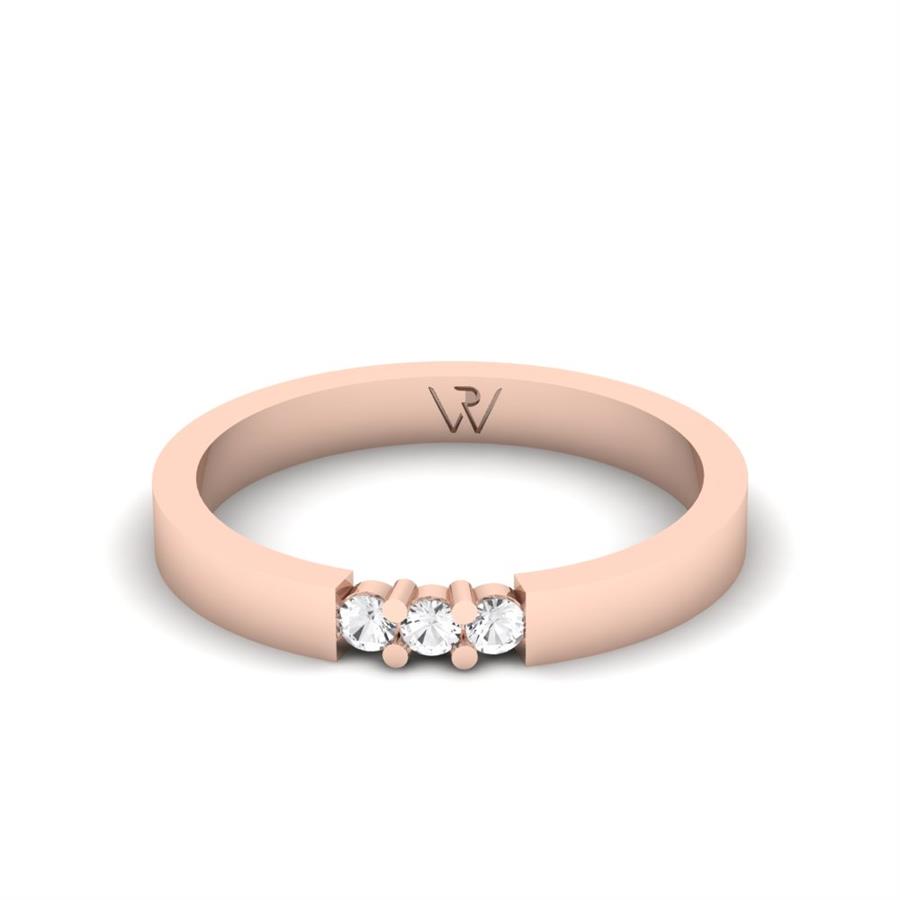 Alliances Avec Pierres Femme Floralet Or Rose