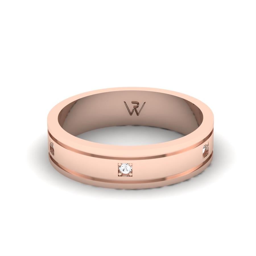 Alliances Avec Pierres Femme Fondle Or Rose