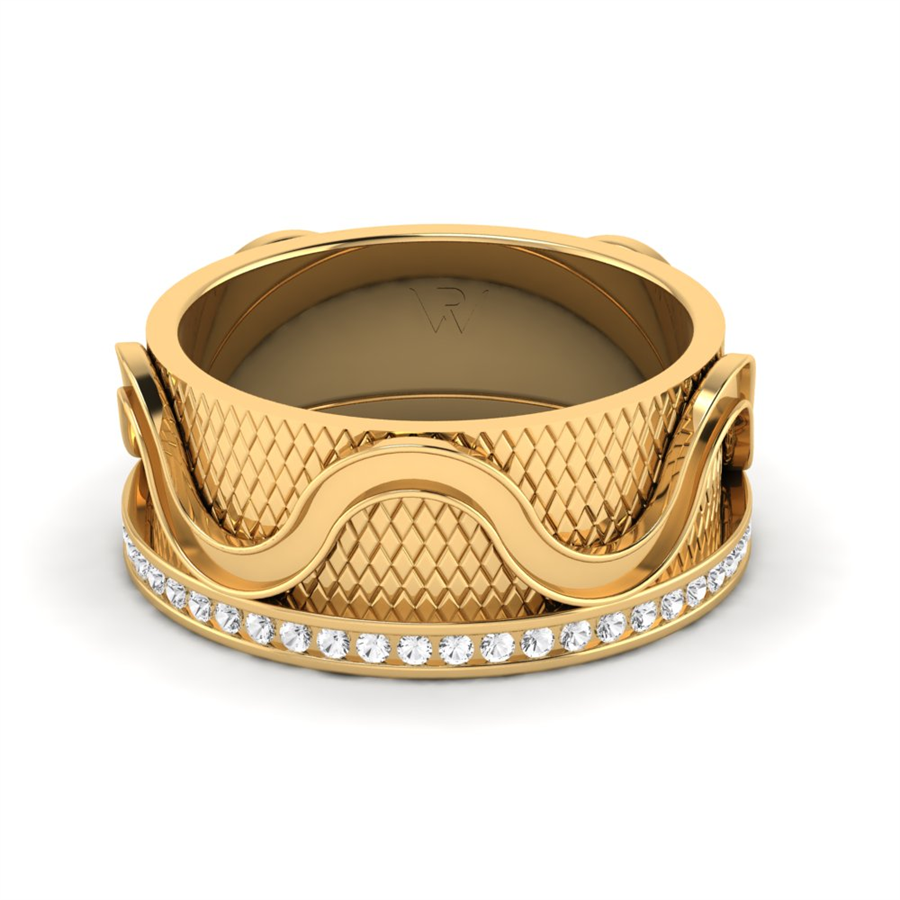 Alliances avec pierres femme Fontainebleau Argent Plaqué Or Jaune Oxyde de zirconium 0.30 ct