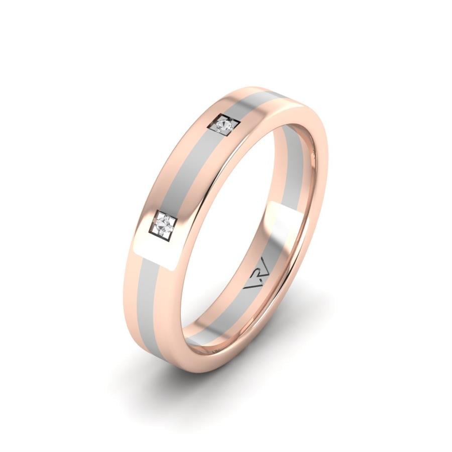 Alliances avec pierres femme Natural Alluring Or Blanc Et Rose