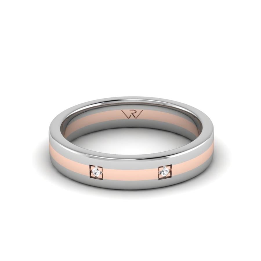 Alliances avec pierres femme Natural Alluring Or Rose Et Blanc